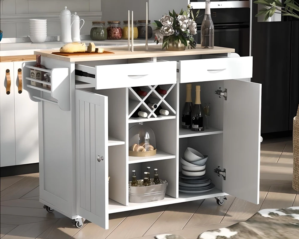 portable kitchen island with storage