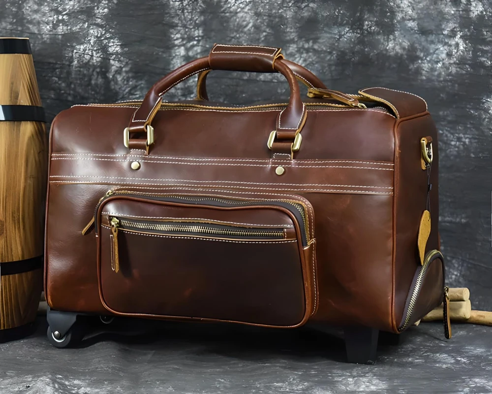 leather garment bag carry on